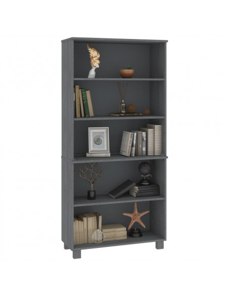 Credenza HAMAR in Legno Massello di Pino Grigio Scuro