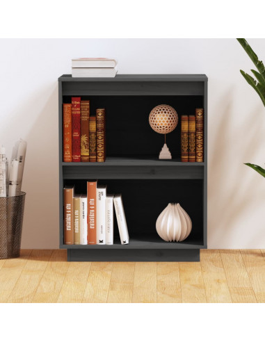 Mobile Consolle Grigio 60x34x75 cm in Legno Massello di Pino