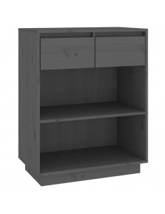 Mobile Consolle Grigio 60x34x75 cm in Legno Massello di Pino 2