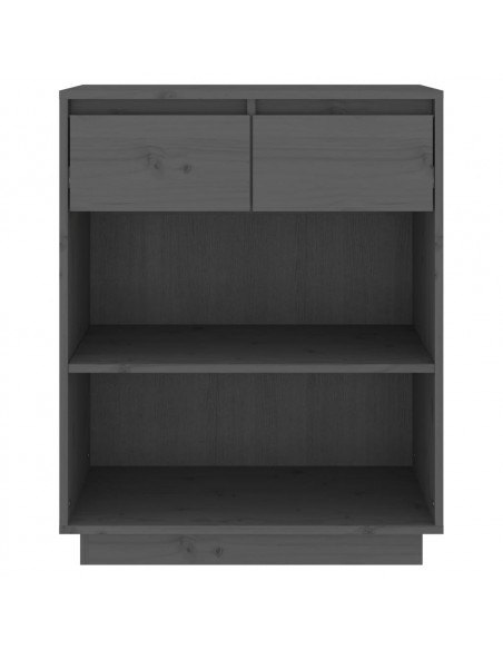 Mobile Consolle Grigio 60x34x75 cm in Legno Massello di Pino