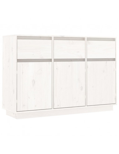 Credenza Bianca 110x34x75 cm in Legno Massello di Pino