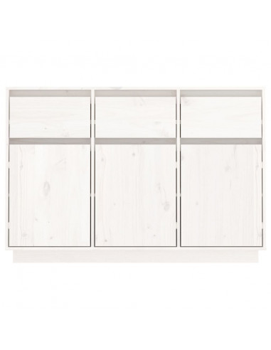 Credenza Bianca 110x34x75 cm in Legno Massello di Pino