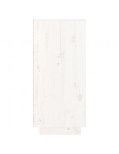 Credenza Bianca 110x34x75 cm in Legno Massello di Pino