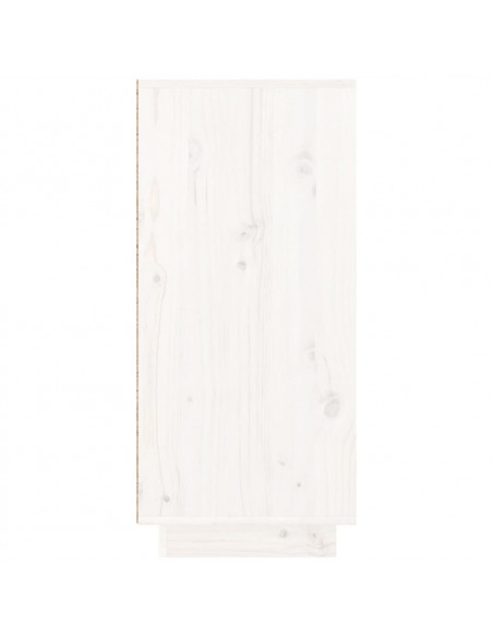 Credenza Bianca 110x34x75 cm in Legno Massello di Pino