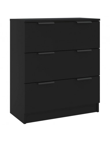 Credenza Nera 60x30x70 cm in Legno Multistrato