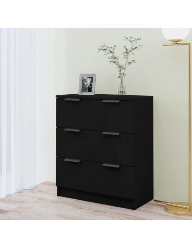 Credenza Nera 60x30x70 cm in Legno Multistrato