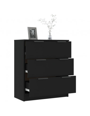 Credenza Nera 60x30x70 cm in Legno Multistrato
