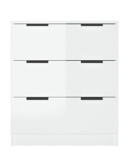 Credenza Bianco Lucido 60x30x70 cm in Legno Multistrato