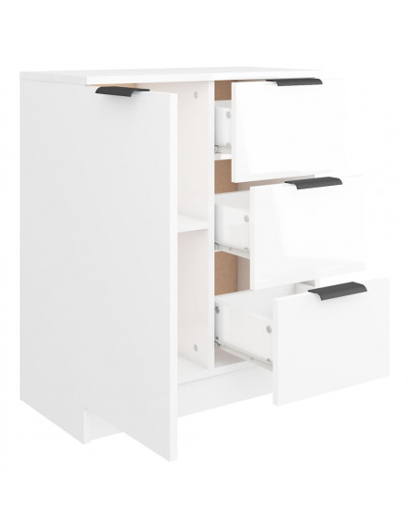 Credenza 60x30x70 cm in Legno Multistrato Bianco Lucido