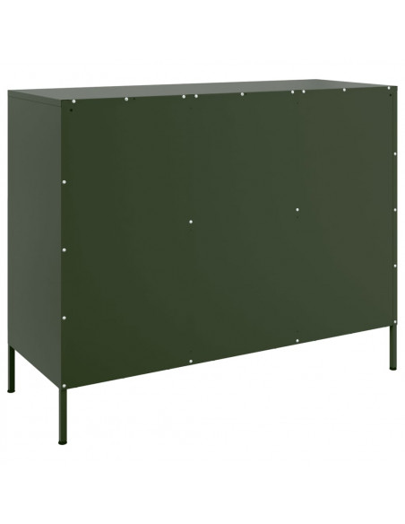 Credenza Verde Oliva 100,5x39x79cm in Acciaio Laminato a Freddo