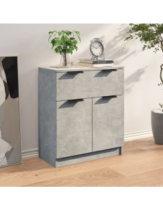Credenza Grigio Cemento 60x30x70 cm in Legno Multistrato 2