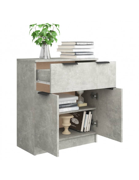 Credenza Grigio Cemento 60x30x70 cm in Legno Multistrato