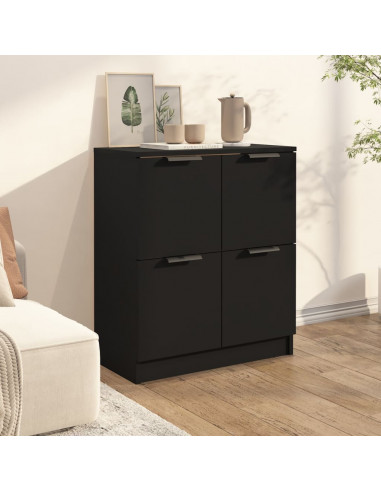 Credenza Nera 60x30x70 cm in Legno Multistrato