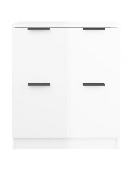 Credenza Bianco Lucido 60x30x70 cm in Legno Multistrato