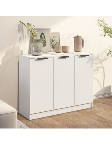 Credenza Bianca 90,5x30x70 cm in Legno Multistrato