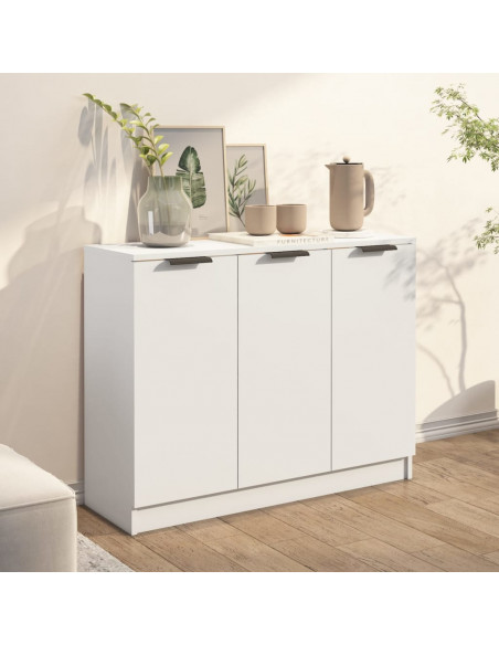 Credenza Bianca 90,5x30x70 cm in Legno Multistrato