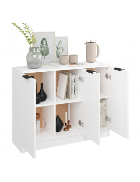 Credenza Bianca 90,5x30x70 cm in Legno Multistrato
