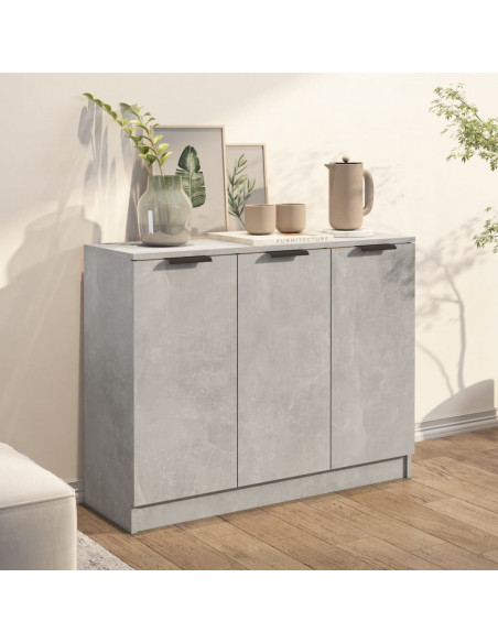 Credenza Grigio Cemento 90,5x30x70 cm in Legno Multistrato