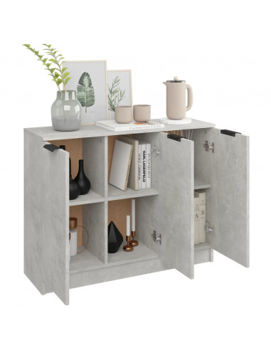 Credenza Grigio Cemento 90,5x30x70 cm in Legno Multistrato