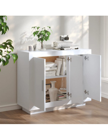Credenza Bianca 92x35x75 cm in Legno Multistrato