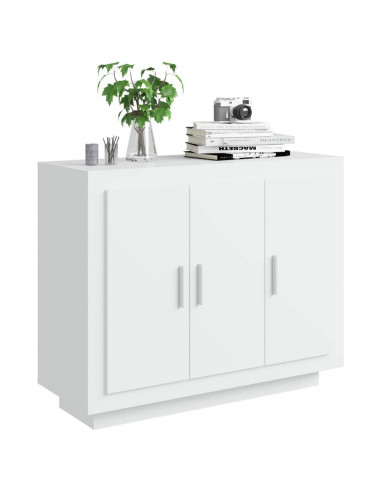 Credenza Bianca 92x35x75 cm in Legno Multistrato