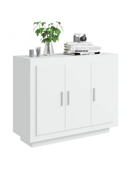 Credenza Bianca 92x35x75 cm in Legno Multistrato