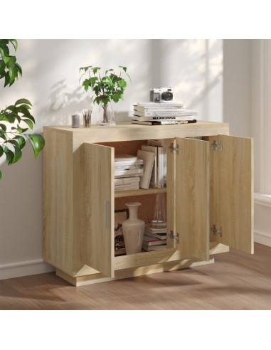 Credenza Rovere Sonoma 92x35x75 cm in Legno Multistrato