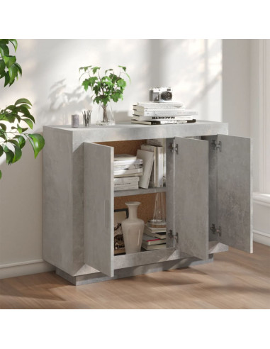 Credenza Grigio Cemento 92x35x75 cm in Legno Multistrato
