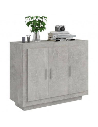 Credenza Grigio Cemento 92x35x75 cm in Legno Multistrato