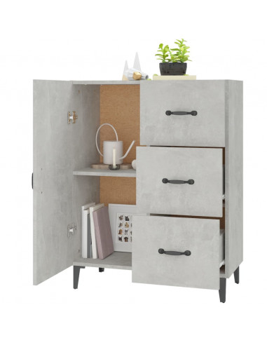 Credenza Grigio Cemento 69,5x34x90 cm in Legno Multistrato