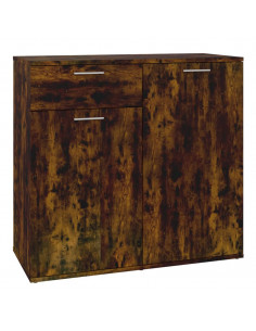 Credenza Rovere Fumo 80x36x75 cm in Legno Multistrato 2