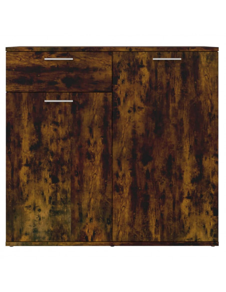 Credenza Rovere Fumo 80x36x75 cm in Legno Multistrato
