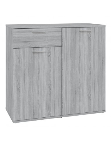 Credenza Grigio Sonoma 80x36x75 cm in Legno Multistrato
