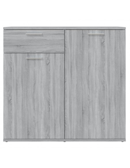 Credenza Grigio Sonoma 80x36x75 cm in Legno Multistrato