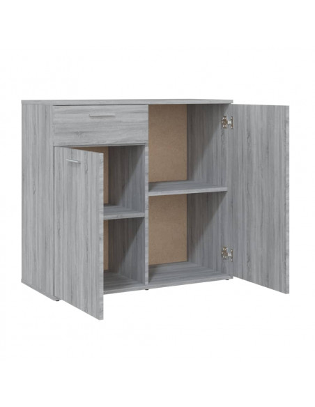Credenza Grigio Sonoma 80x36x75 cm in Legno Multistrato