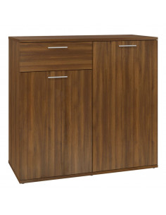 Credenza Rovere Marrone 80x36x75 cm in Legno Ingegnerizzato 2