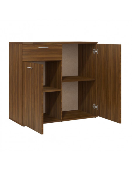 Credenza Rovere Marrone 80x36x75 cm in Legno Ingegnerizzato
