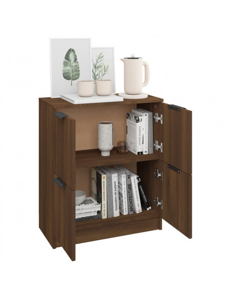 Credenza Rovere Marrone 60x30x70 cm in Legno Multistrato
