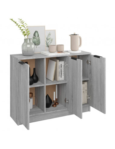 Credenza Grigio Sonoma 90,5x30x70 cm in Legno Multistrato