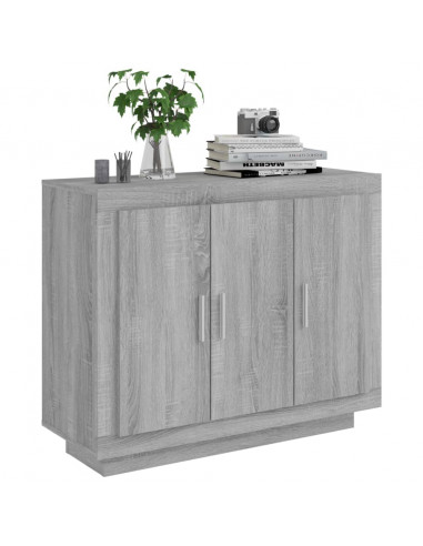 Credenza Grigio Sonoma 92x35x75 cm in Legno Multistrato