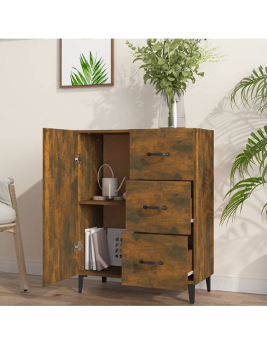 Credenza Rovere Fumo 69,5x34x90 cm in Legno Multistrato