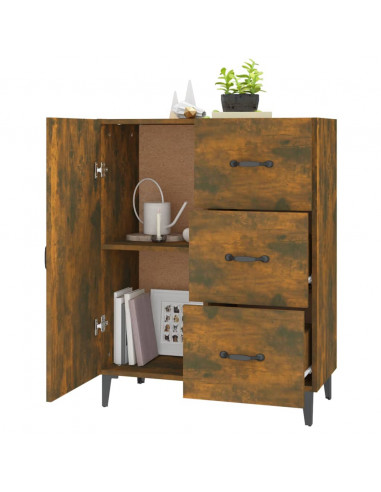 Credenza Rovere Fumo 69,5x34x90 cm in Legno Multistrato