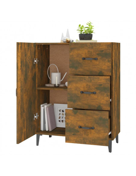 Credenza Rovere Fumo 69,5x34x90 cm in Legno Multistrato