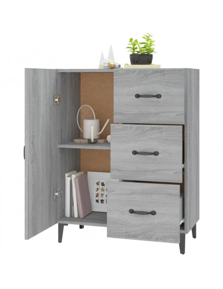 Credenza Grigio Sonoma 69,5x34x90 cm in Legno Multistrato