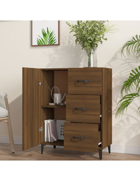 Credenza Rovere Marrone 69,5x34x90 cm in Legno Multistrato