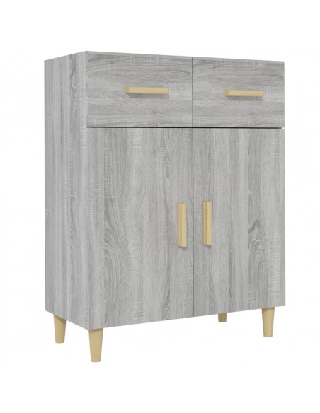 Credenza Grigio Sonoma 69,5x34x89 cm in Legno Multistrato