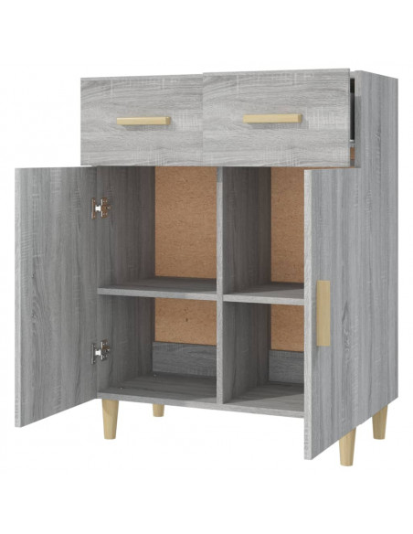 Credenza Grigio Sonoma 69,5x34x89 cm in Legno Multistrato