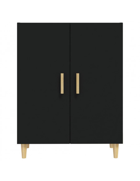 Credenza Nera 70x34x90 cm in Legno Multistrato