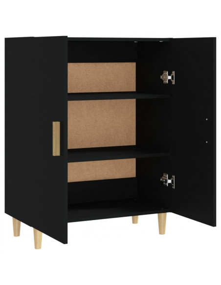 Credenza Nera 70x34x90 cm in Legno Multistrato