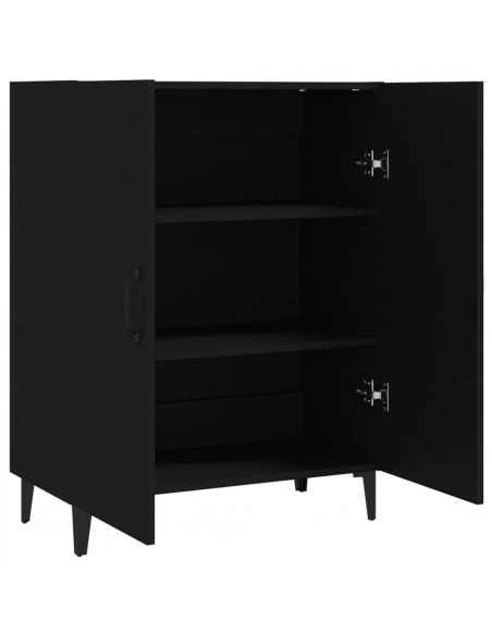 Credenza Nera 70x34x90 cm in Legno Multistrato